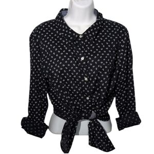 Tommy Hilfiger Black and White Button Down Shirt
